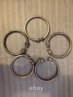 The 5 INDIAN silver bangles Vintage Jewellery
