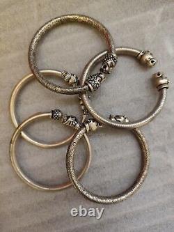 The 5 INDIAN silver bangles Vintage Jewellery