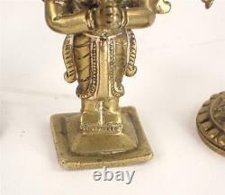 Three Antique Vintage Indian Bronzes Hindu Gods Garuda Hanuman Trademan