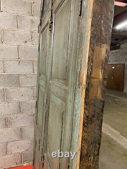 VINTAGE 19th CENTURY LARGE WOODEN INDIAN ARCH DOOR WITH FRAME