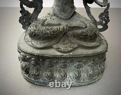 VINTAGE BUDDHIST BRONZE BODHISATTVA MANJUSHRI GOD OF DIVINE WISDOM NEPAL 20th c