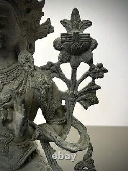 VINTAGE BUDDHIST BRONZE BODHISATTVA MANJUSHRI GOD OF DIVINE WISDOM NEPAL 20th c