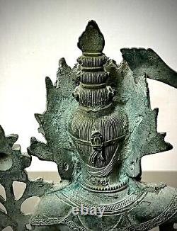 VINTAGE BUDDHIST BRONZE BODHISATTVA MANJUSHRI GOD OF DIVINE WISDOM NEPAL 20th c