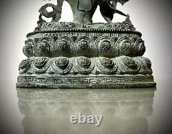 VINTAGE BUDDHIST BRONZE BODHISATTVA MANJUSHRI GOD OF DIVINE WISDOM NEPAL 20th c