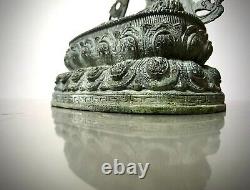 VINTAGE BUDDHIST BRONZE BODHISATTVA MANJUSHRI GOD OF DIVINE WISDOM NEPAL 20th c