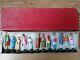 Vintage Indian Folk Art Clay / Plaster Toy Figures Set Of 12 Boxed