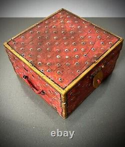 VINTAGE INDIAN JEWELLERY BOX VALUABLES BIKANER PAINTING SCHOOL RAJASTHAN 20th c