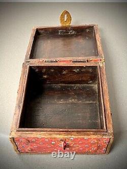 VINTAGE INDIAN JEWELLERY BOX VALUABLES BIKANER PAINTING SCHOOL RAJASTHAN 20th c