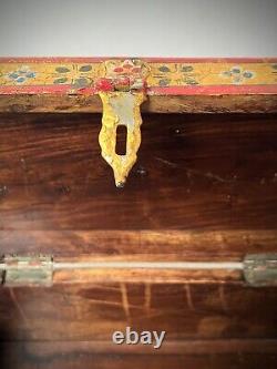 VINTAGE INDIAN JEWELLERY VALUABLES BOX BIKANER PAINTING SCHOOL RAJASTHAN 20th c