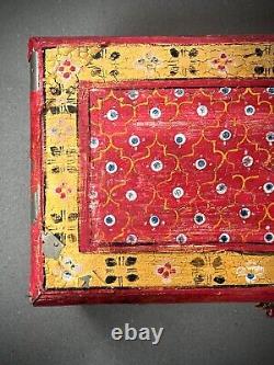 VINTAGE INDIAN JEWELLERY VALUABLES BOX BIKANER PAINTING SCHOOL RAJASTHAN 20th c