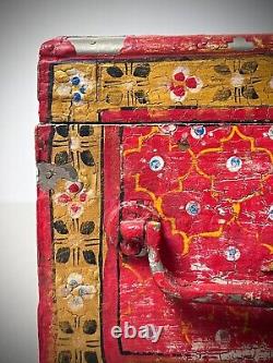 VINTAGE INDIAN JEWELLERY VALUABLES BOX BIKANER PAINTING SCHOOL RAJASTHAN 20th c