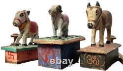 VINTAGE INDIAN NANDI TOY HAND-CARVED WOOD EX WHEELED TOYS 1920s