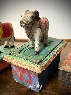 VINTAGE INDIAN NANDI TOY HAND-CARVED WOOD EX WHEELED TOYS 1920s