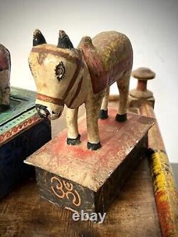 VINTAGE INDIAN NANDI TOY HAND-CARVED WOOD EX WHEELED TOYS 1920s