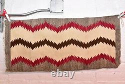 VINTAGE Navajo Rug Native American Indian Weaving Textile 35x16 ANTIQUE