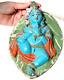 Vintage Terracotta Krishna On Leaf First Form Of Life On Earth Tamil Nadu 40s