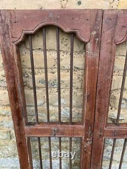 VINTAGE WOODEN SHUTTERS WINDOW ANTIQUE Indian HARD WOOD JAIL DOORS 142CMX78CM