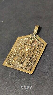 VTG Bronze Hindu Shiva Amulet Ganesha Hanuman Indian Collectable Antique Pendant