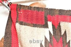 VTG Navajo Blanket Rug Native American Indian ANTIQUE EYE DAZZLER 56x31 Textile