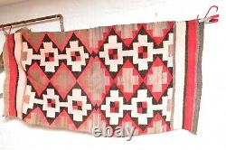 VTG Navajo Rug Native American Indian Weaving Textile 46x24 Antique Transitional