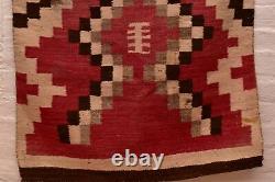 VTG Navajo Rug native american indian Weaving Transitional LARGE ANTIQUE 49x29