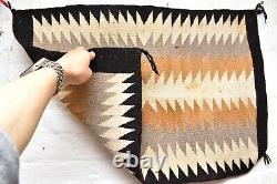 VTG Navajo Rug native american indian weaving Textile Antique 24x20 EYE DAZZLER