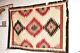 Vtg Navajo Rug Native American Indian Weaving Textile Antique 45x32 Eye Dazzler