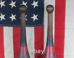 Vintage 1890s Wood Indian Club Huge! Exercise Pins 27 Tall Antique Gym Decor