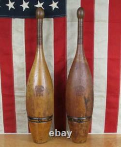 Vintage 1900s Peck & Snyders Wood Indian Club Exercise Pins 25 Antique Gym 6Lbs