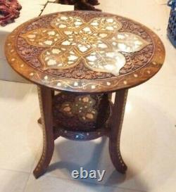 Vintage Anglo/indian Pedestal Beautifully Inlaid Table 18