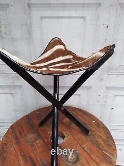 Vintage Animal Hide Stool