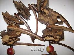 Vintage Antique AMERICAN INDIAN RITUAL PENDANT Wood 35 inches long