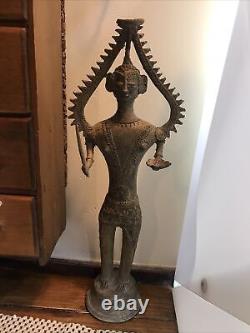 Vintage Antique Brass Statue Indian Hindu God Old Rare Collectible