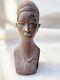 Vintage / Antique Bust Wood Carved Wooden African Native Indian Figurine Statue