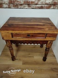 Vintage Antique Carved Indian Wooden Console Table