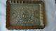 Vintage Antique Etched Lion Design Indian Brass Tray