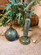 Vintage Antique Hand Painted Candle Stick Column Style Lamp And One Other Blue