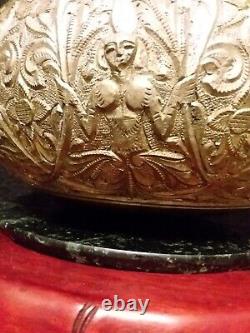 Vintage Antique Heavy Brass Bronze Bowl singing rice Indian / Sri Lanka