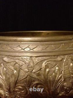 Vintage Antique Heavy Brass Bronze Bowl singing rice Indian / Sri Lanka