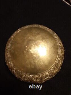 Vintage Antique Heavy Brass Bronze Bowl singing rice Indian / Sri Lanka