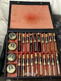 Vintage Antique Indian Archer Oil Salesman Sample Set Glass Tube Tin Can Display