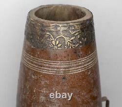 Vintage / Antique Indian Drum Coal Scuttle Umbrella Stand Wood/Metal Movie Prop