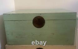 Vintage Antique Indian Reclaimed Hand Made Solid Wooden Blanket Box Chest trunk