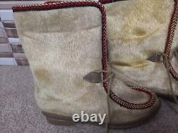 Vintage Antique Native American Indian Rubber Sole Winter Boot Moccasin Sz 6.5