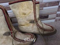 Vintage Antique Native American Indian Rubber Sole Winter Boot Moccasin Sz 6.5