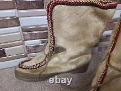 Vintage Antique Native American Indian Rubber Sole Winter Boot Moccasin Sz 6.5