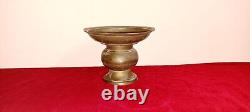 Vintage Antique Old Brass Bronze South Indian Flower Vase Pooja Spitting Pot E39