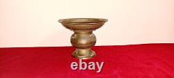 Vintage Antique Old Brass Bronze South Indian Flower Vase Pooja Spitting Pot E39