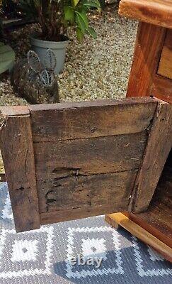 Vintage Antique Solid Wood Original Hand Made Indian Bedside Occasional Table