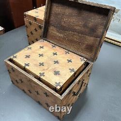 Vintage Antique Solid Wood Storage Trunks Chests Boxes Nesting